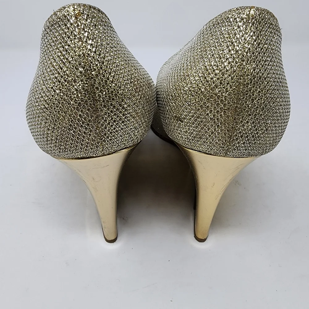 Jimmy Choo Gold Mesh Wedges